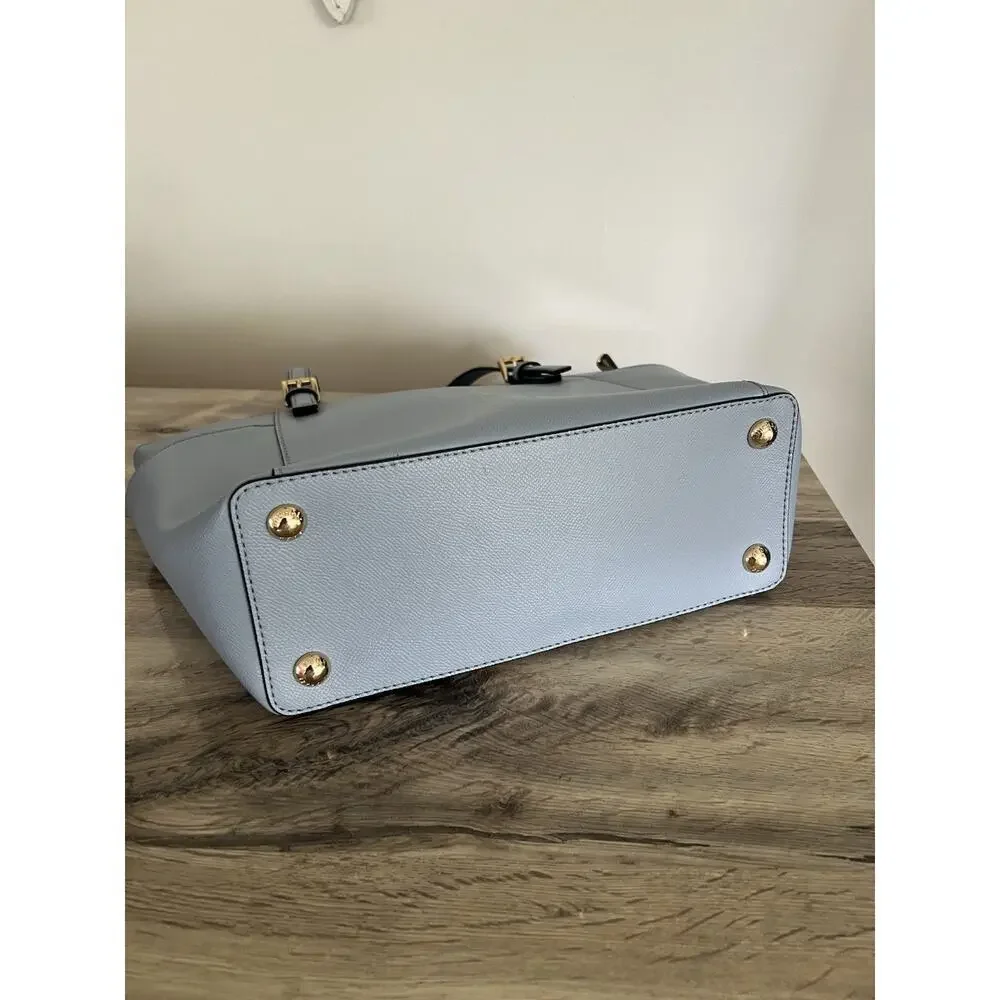Michael Michael Kors East West Jet Set Tote Pale Ice Blue Leather NWT